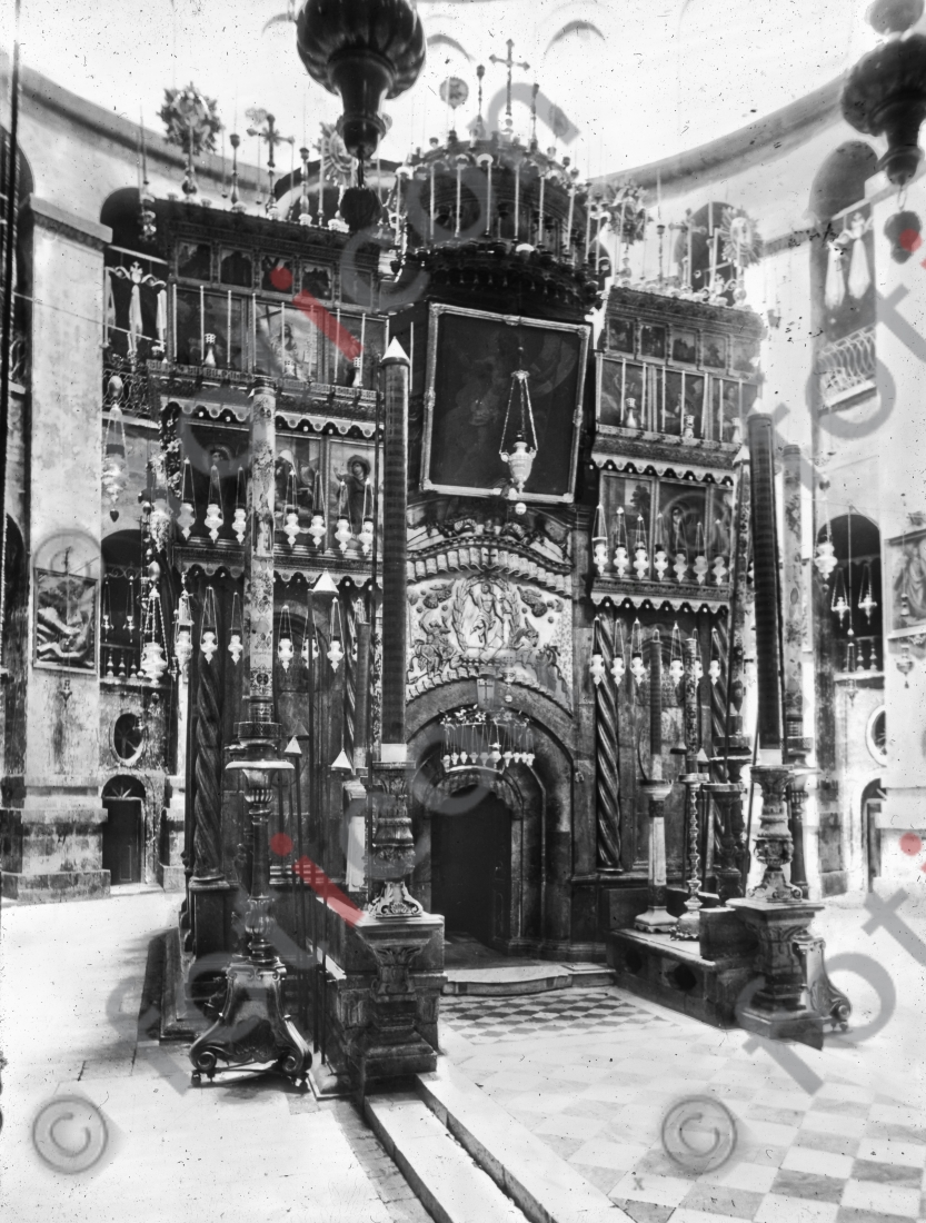 Die Grabeskapelle | The tomb chapel - Foto foticon-simon-149a-014-sw.jpg | foticon.de - Bilddatenbank für Motive aus Geschichte und Kultur